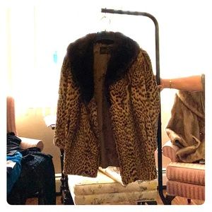 Leopard print fur coat